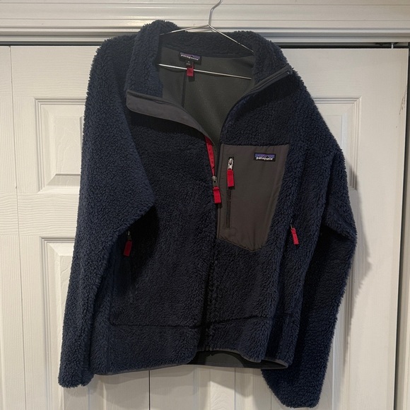 Patagonia Other - Patagonia Dark Blue Fleece with Red Zippers